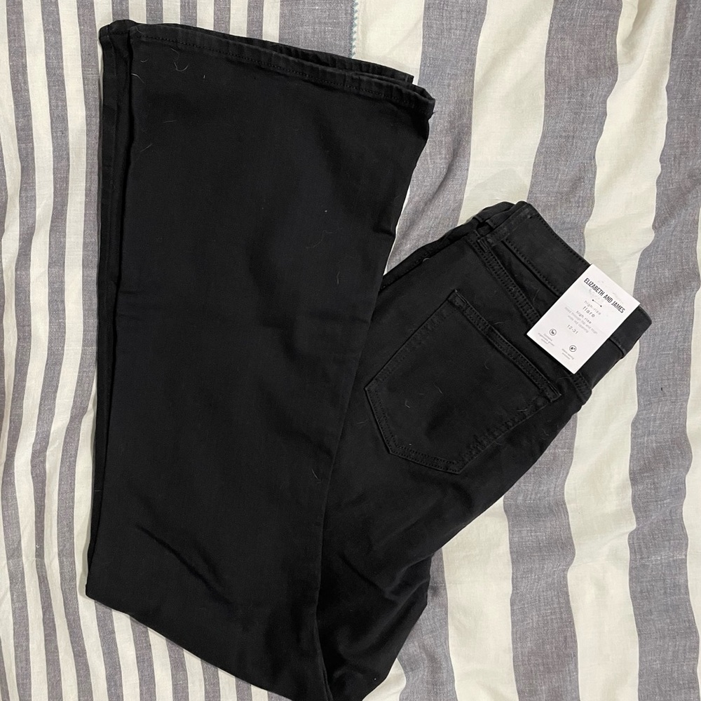 Elizabeth and James Organic Cotton flare leg black denim - BRAND NEW